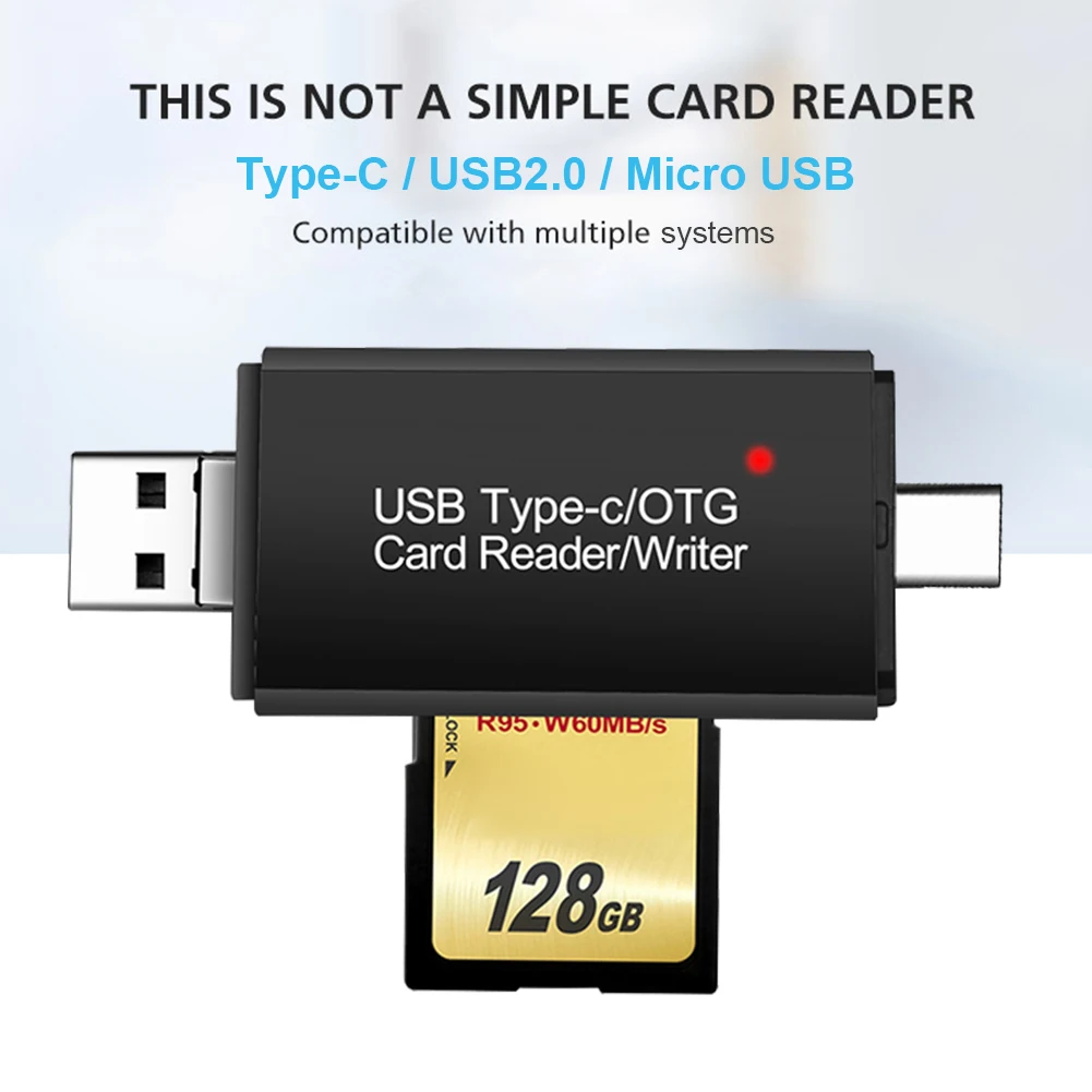 เครื่องอ่านการ์ดOTGโทรศัพท์PC USB 2.0 3.0ประเภทC Micro USB SD TF 8 Pin Card AdapterสำหรับiPhone Android