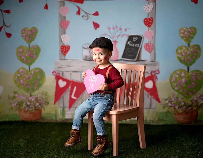 Mehofond Valentine's Day Photography Background Love Hearts Baby Shower Portrait Child Birthday Backdrop Photo Studio Props
