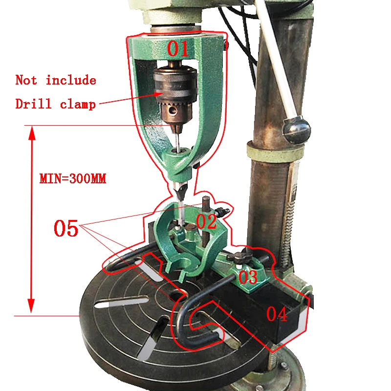 A Set Of Square Tenon Machine Accessories For Bench Drill Square Tenon Machine Converter