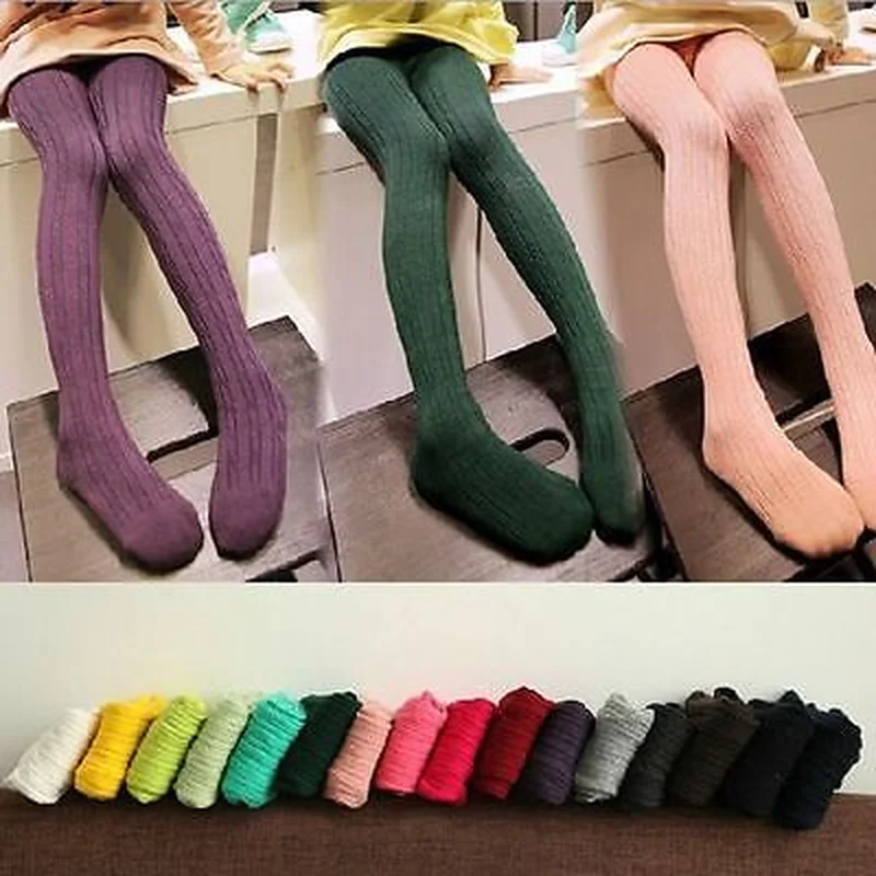 Autumn Winter Baby Kids Girls Cotton Tights Pantyhose Bottom 6 Colors