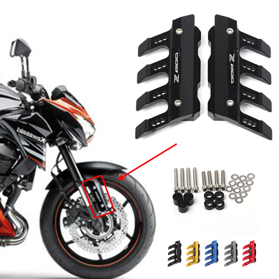 For Kawasaki  Z800 Z800E Z 800 Motorcycle Mudguard Front Fork Protector Guard Block Front Fender Anti-fall Slider Accessories