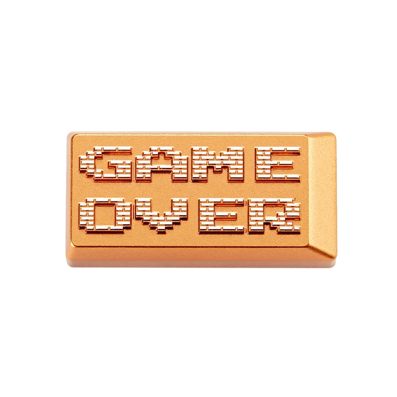 zomo gameover game over  Artisan Keycap CNC anodized aluminum Compatible Cherry MX switch backspace gold colorway