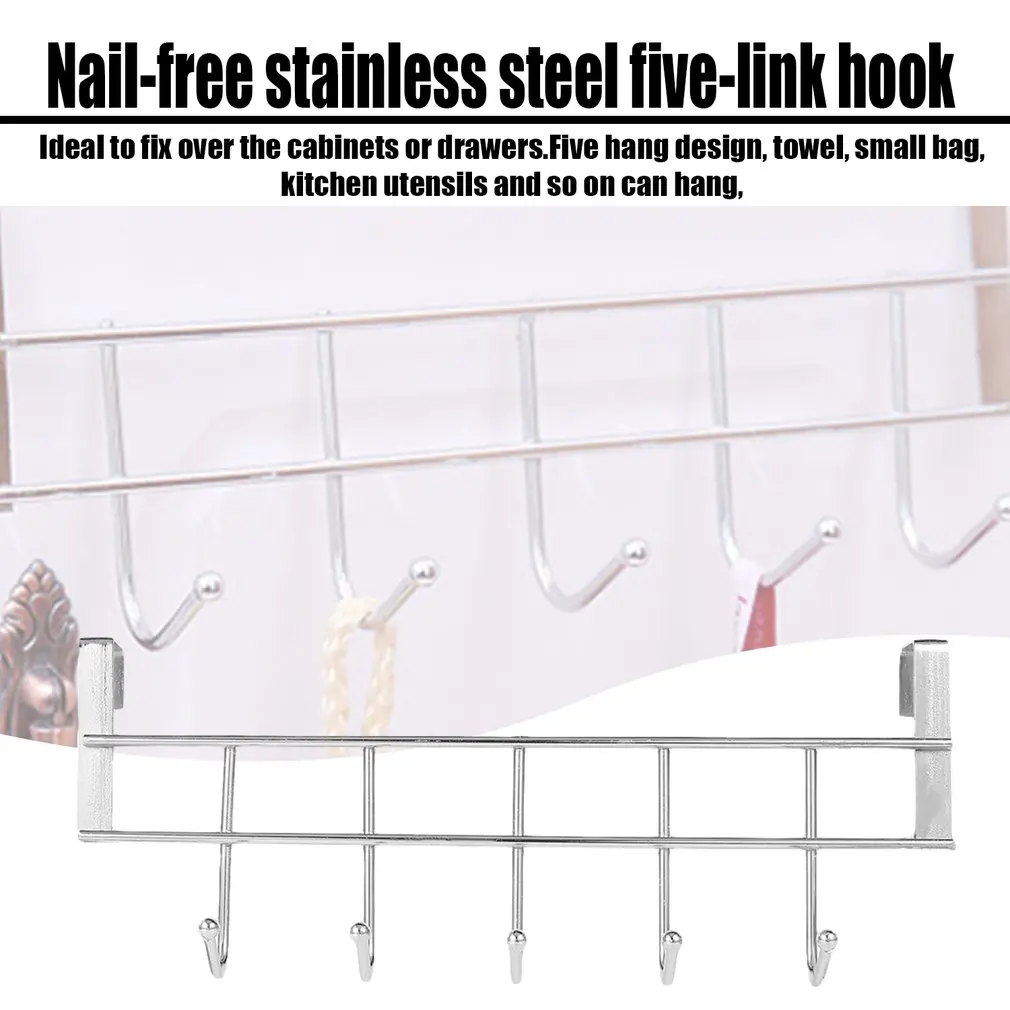 Ganchos de puerta para armario de cocina, colgador de ropa blanco y negro, colgador de toalla de alta calidad, colgador de puerta de acero inoxidable para colgar en la pared
