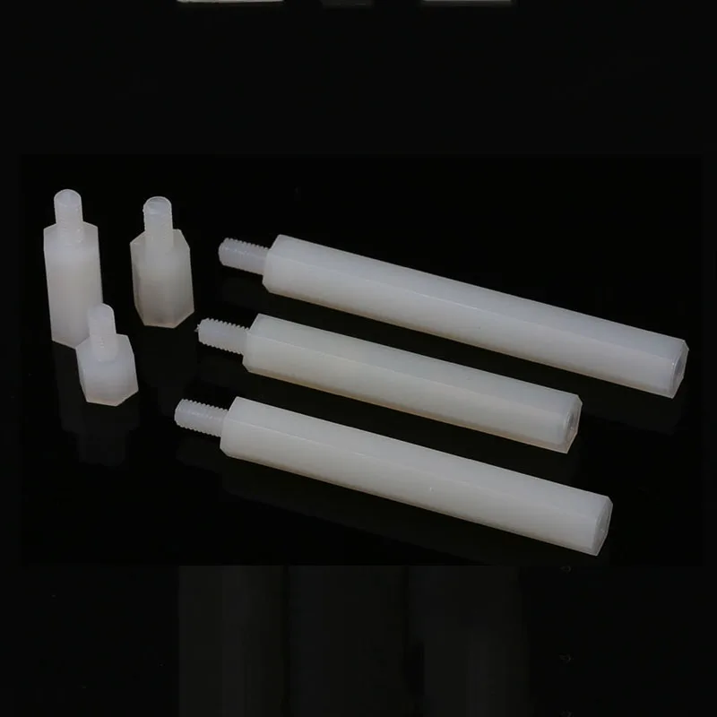10-80Pcs M2 M2.5 M3 M4 Nylon Hex Spacer Separation Pillar Isolation 5mm-40mm A+B Hexagonal Single-head Support Column *AT168-215