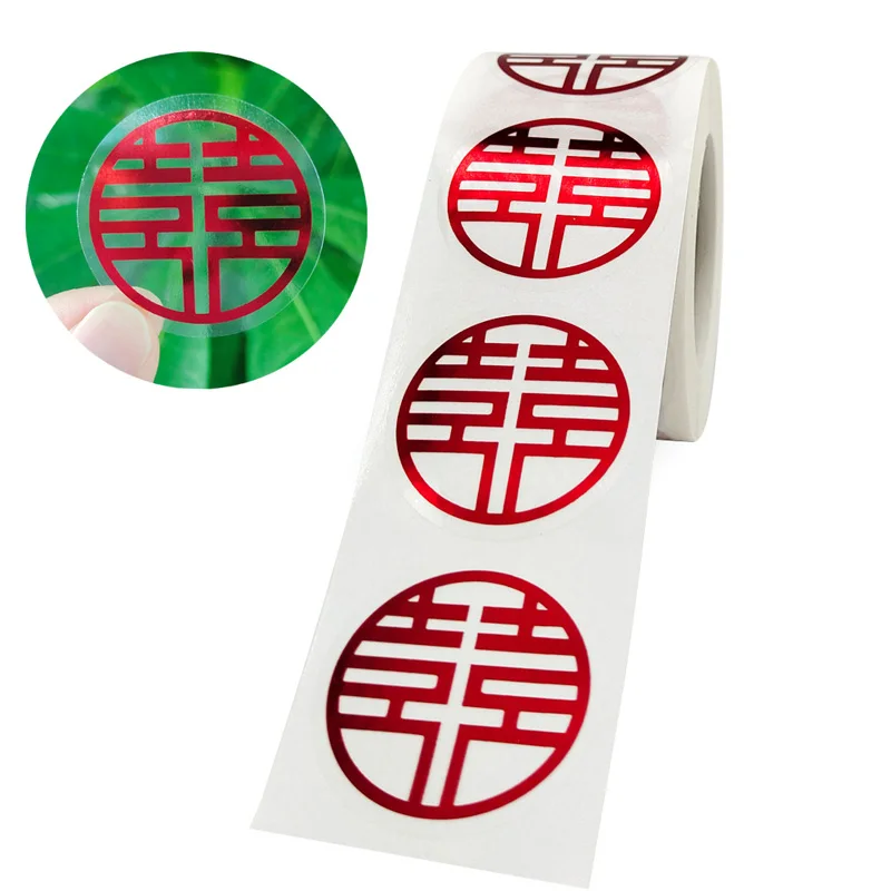 500pcs/roll Wedding Label Stickers Souvenir Gift Decoration Sticker Red Tag Stickers For Invitation Card Envelope Decoration