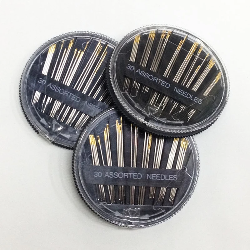 30pcs/set Portable Boxed Handmade Sewing Needles DIY Sewing Tools Stainless Steel Embroider Needle Case Self Threading Needles