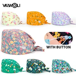 Working Cap with Sweatband Adjustable Hats for Women, Long Hair nursing scrubs hat Medical operation cap One Size Multi Color