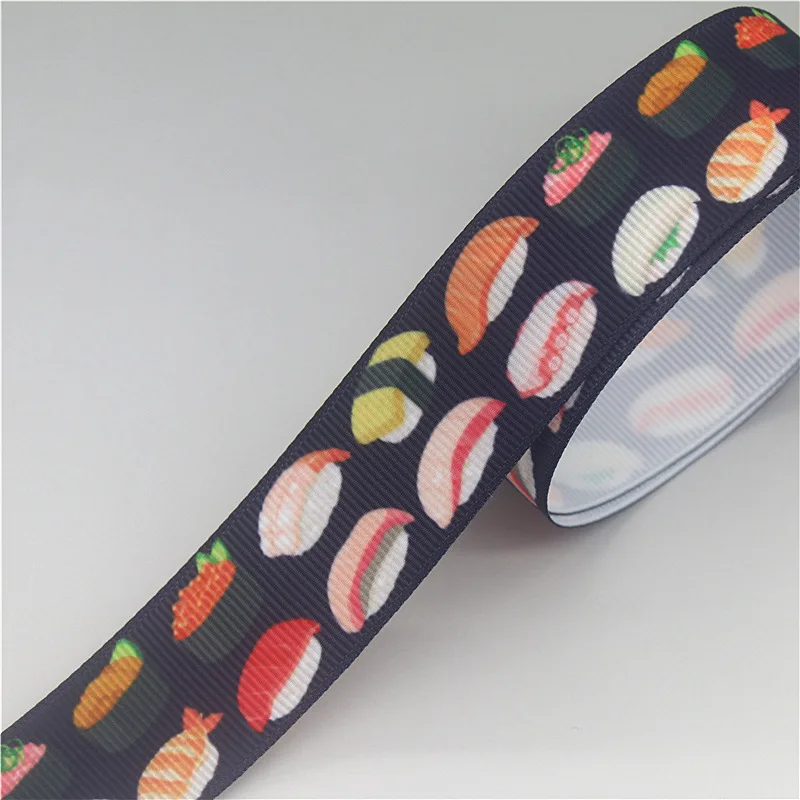 DHK 7/8'' 5 yards Sushi Printed Grosgrain Ribbon Accessory Hairbow Headwear Decoration DIY Wholesale OEM E1983