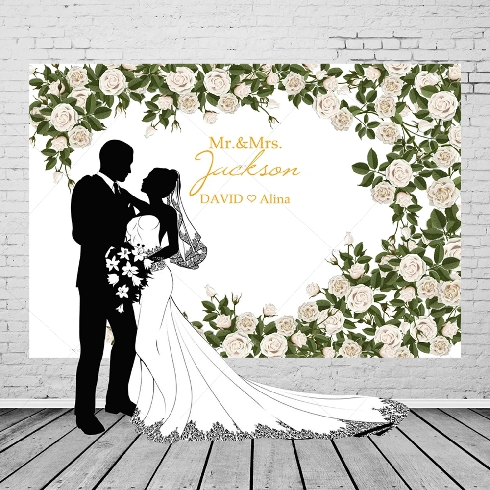 Wedding Photography Background Couple Romantic Wedding Photo Backdrops Personalized Custom Photo Studio Background Decoration