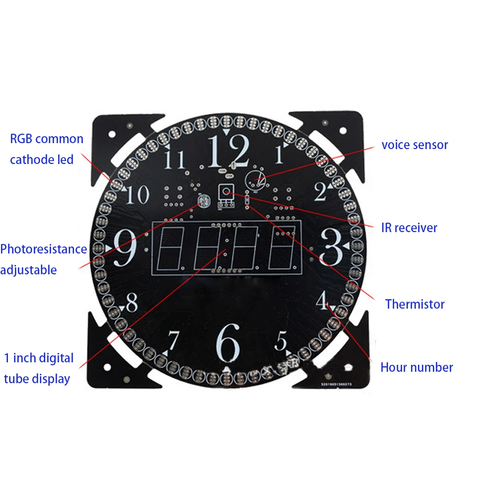 DIY electronic kit LED clock sodering project kit colorful LED RGB Color spectrum music Alarm clock remote control