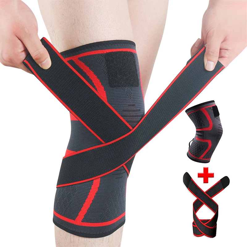 

SKDK 1PCS Sports Knee Pad Men Pressurized Elastic Knee Pads Support Fitness Gear Basketball Volleyball Brace Protector Crossfit