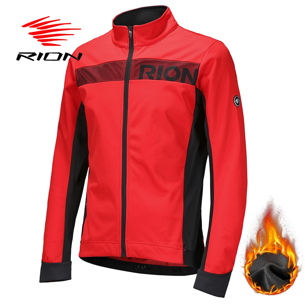 RION Windbreaker Thermal Cycling Jacket Man Winter Bicycle Clothing Windshield MTB Reflective Bike Jackets for Men Maillot