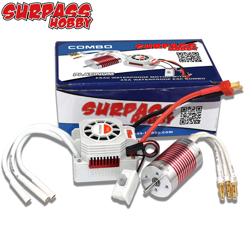 F540 Combo Waterproof 4370KV/3930KV/3300KV/3000KV Platinum Brushless Motor 45A 2-3S ESC For 1/10 1/12 RC Off-road Buggy Truck