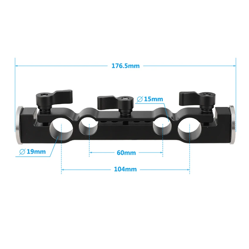 CAMVATE Camera 15mm & 19mm Dual-port Rod Clamp With Double Ended Standard M6 ARRI Rosette Mount For DSLR Camera Support System