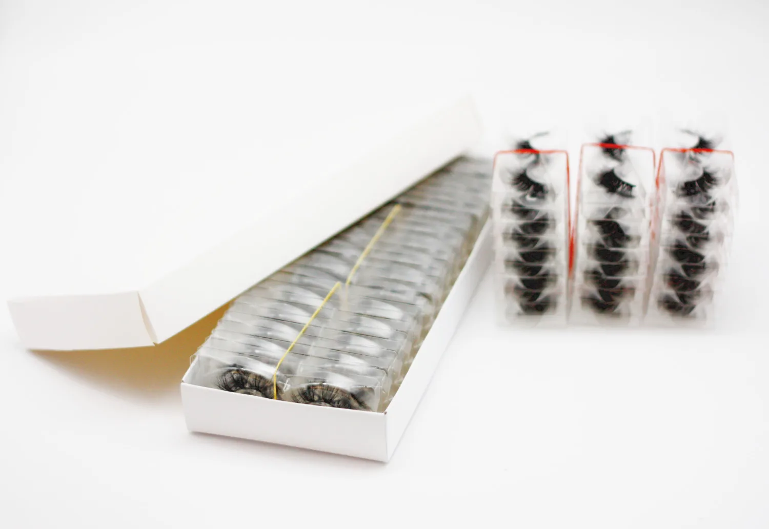 Hexuan Lashes Wholesale Thick Strip 20MM False Eyelashes 3D Mink Lashes 30 pairs/pack With Custom Packaging Label