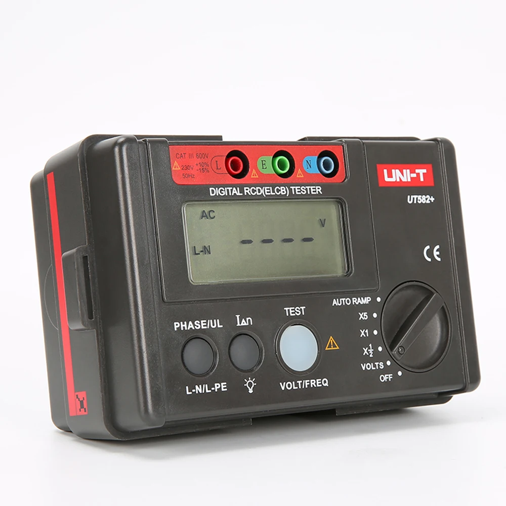 UNI-T UT582 + Digital RCD (ELCB) Tester Leakage Switch Tester Voltage Range Is 30V~600V Test Trip Time And Trip Current