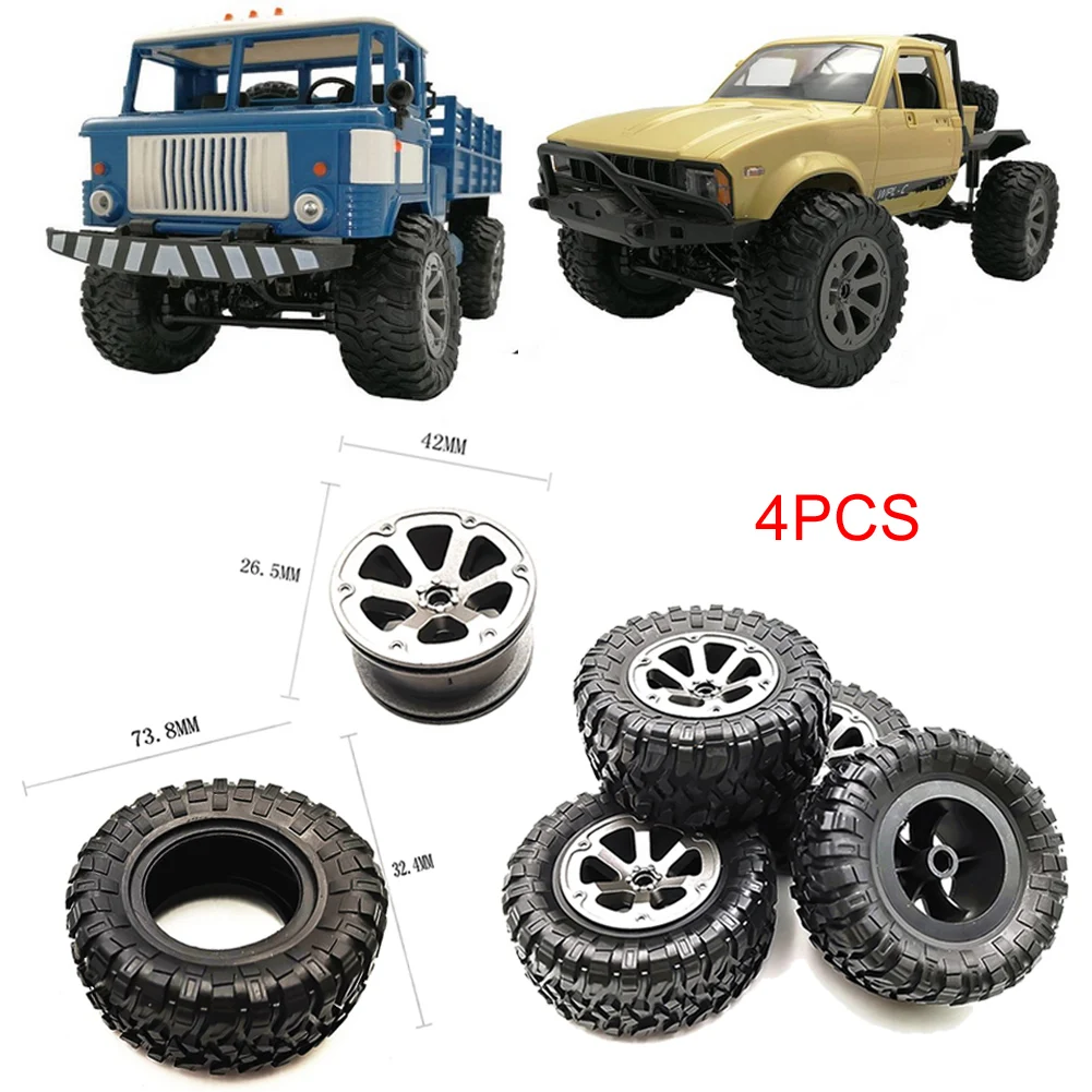 4 Pack Big Wheel Replacement Parts for WPL B-14/14K/16/16K/24/24K/36/36K C-14/14K/24 RC Car 1/16 4WD RC Car Truck Models