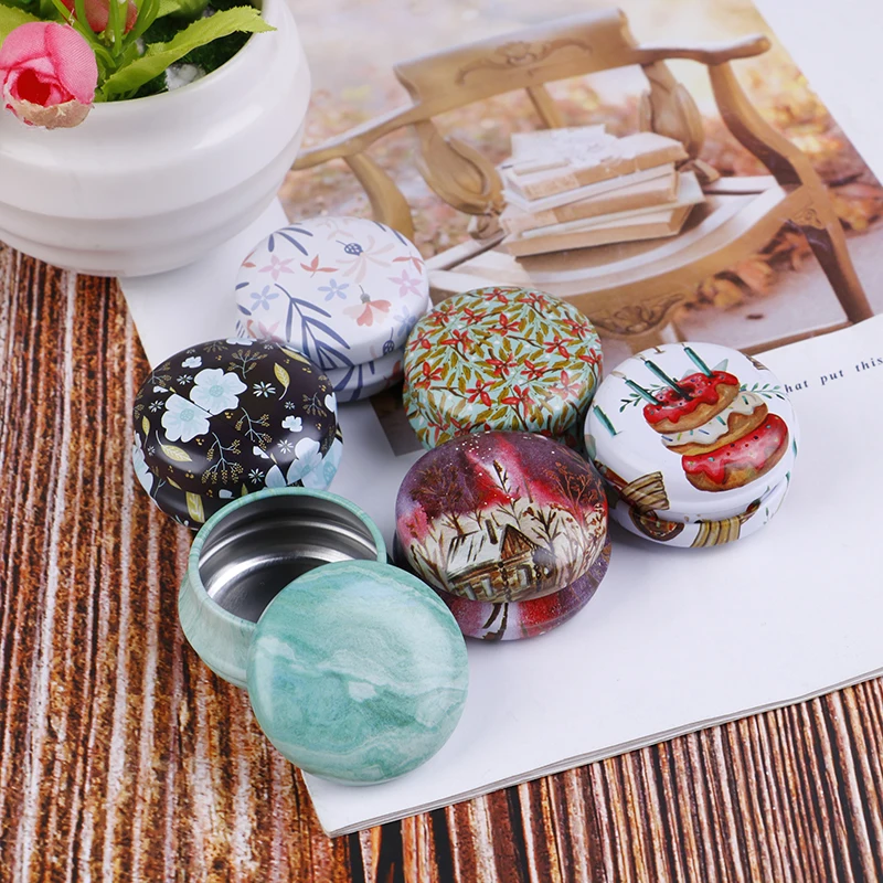Medicine Tablet Capsule Box Container Storage Travel Mini Tin Box Tablet Box Portable Metal Round Pill Box Drug Holder Random