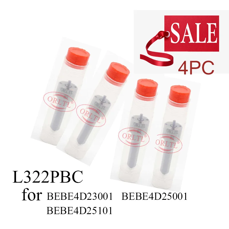 4 pieces L 322 PBC Diesel Injector Nozzle L322PBC for Del phi BEBE4D23001 BEBE4D25001 BEBE4D25101