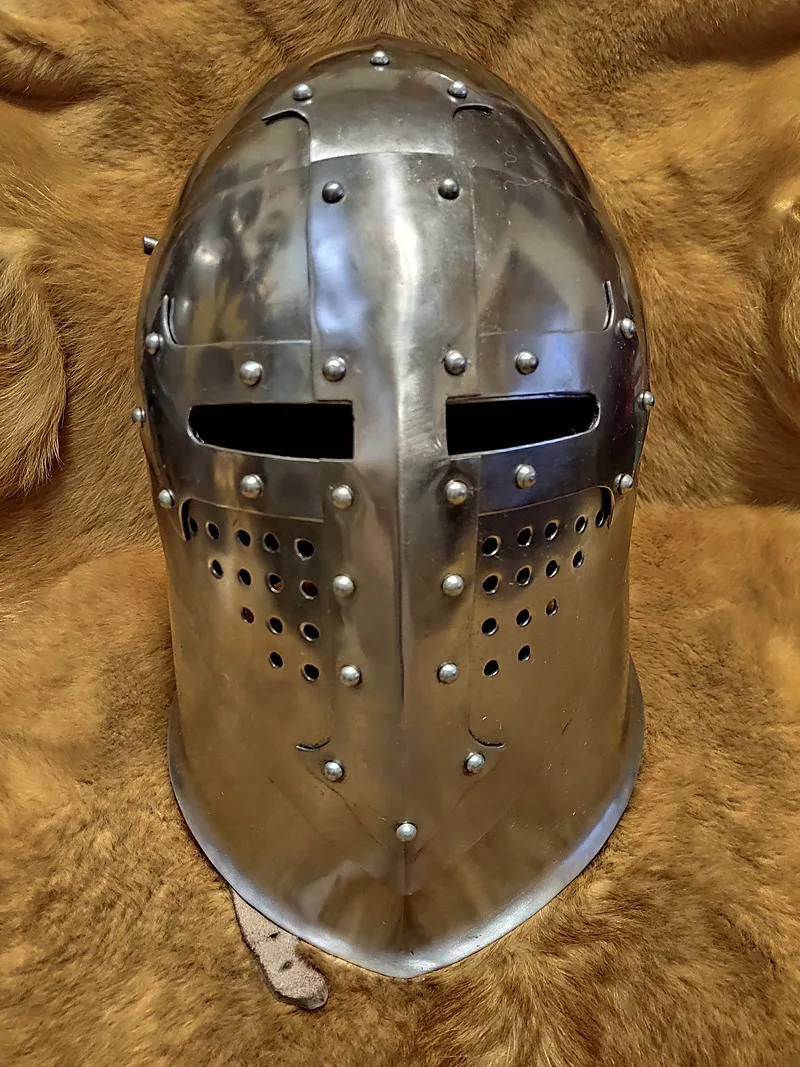 

Late Giant Helmet Flip-Flop Helmets knight cosplay mask 14th Century Cavalier Bucket Helmet wearable Medieval Armor