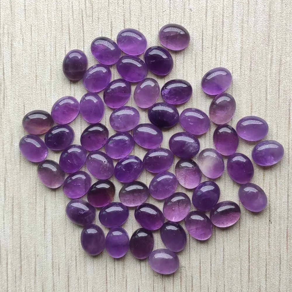 Fashion natural amethysts stone good quality Oval CABOCHON 8x10mm beads for jewelry making wholesale 50pcs/lot free shipping