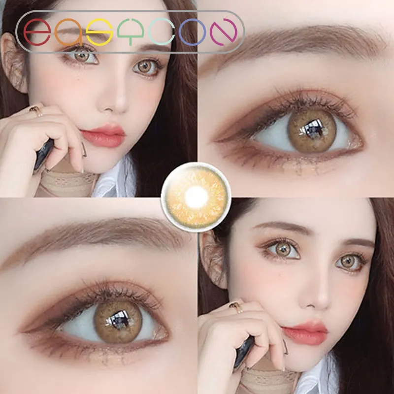 EASYCON soft Eyes Cat eye brown Colorful Contact Lens exclusive Cosplay Lenses Makeup beautiful world Russian girl 2pcs/pair