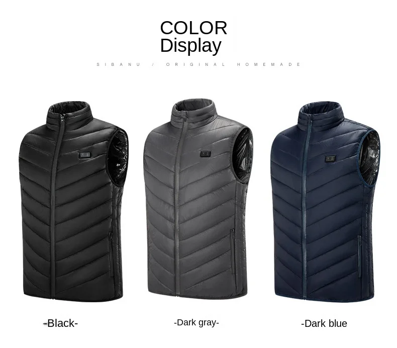 11 Heated Vest Zones 2 Switch Electric Heated Jackets Men Women Sportswear Heated Coat Graphene Heat Coat USB Heating Jacket