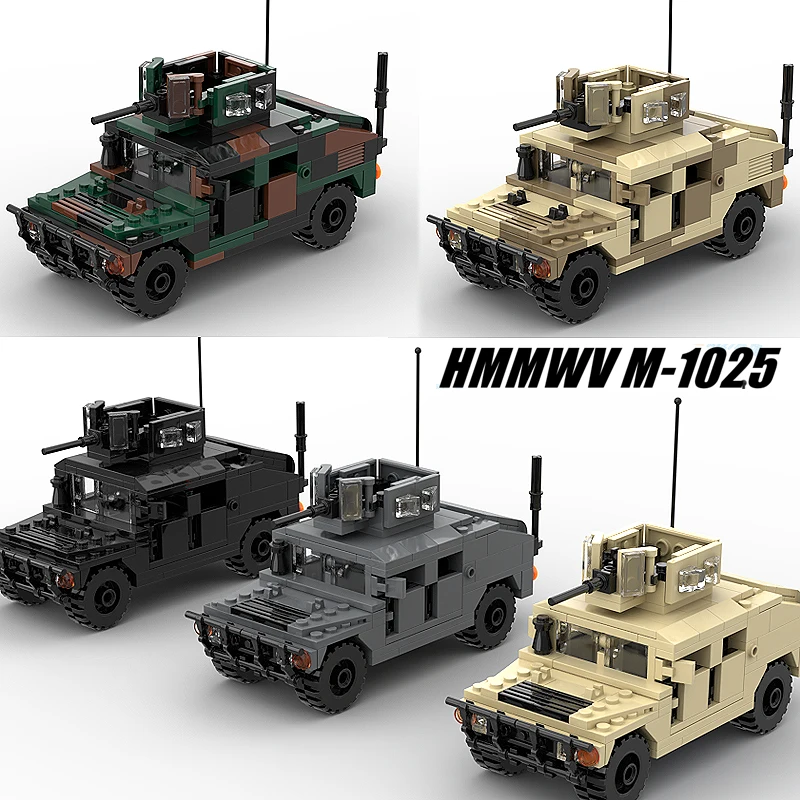 Moc ww2 veículo militar hummered carros modelo conjunto eua exército blocos de construção figura arma tijolos acessórios parte kits brinquedos