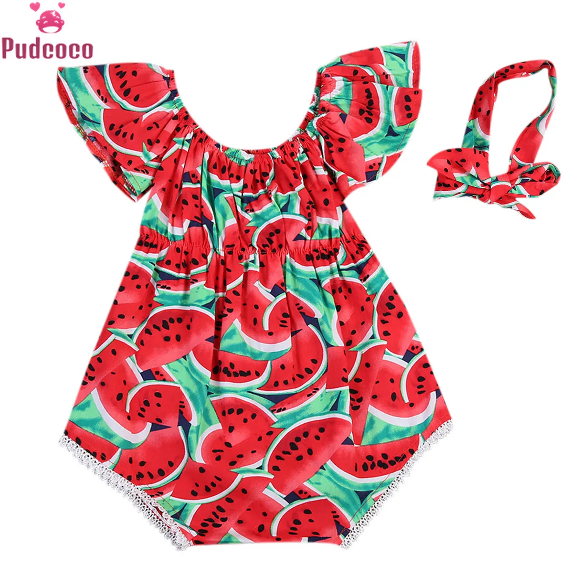 

Newborn Summer Clothes Baby Girls Romper Infant Watermelon Clothing Bodysuit Jumpsuit Headband s Girls Outfits Playsuit