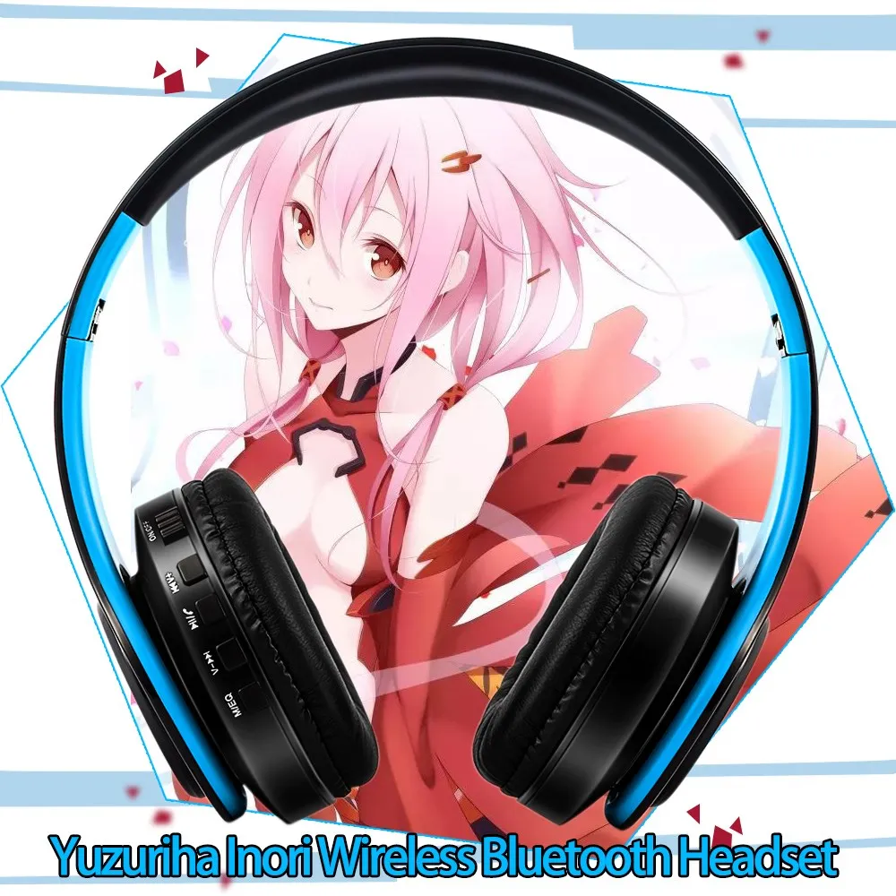Anime Guilty Crown Yuzuriha Inori Cosplay puntelli cuffie Wireless pieghevoli auricolare pieghevole Stereo Bluetooth auricolare regolabile