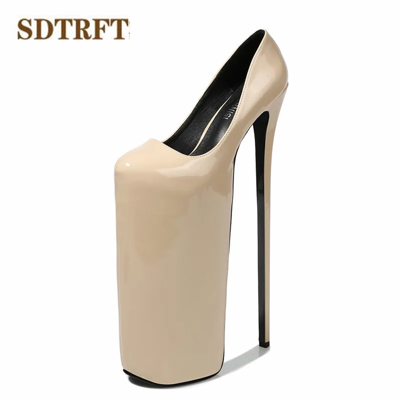 SDTRFT New Designer Stilettos platform Crossdresser 30cm Ultra High Thin heels Girl\'s shoes woman Lolita Uniform Buckle pumps