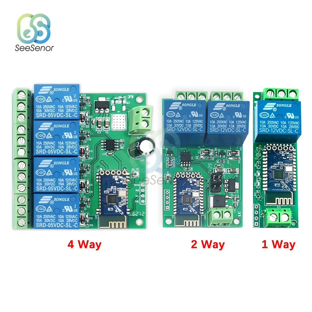 BLE moduł przekaźnika 1 2 4 sposób kanał DC 5V/12V internetu inteligentny pilot zdalnego sterowania przełącznik telefonu komórkowego bezprzewodowy
