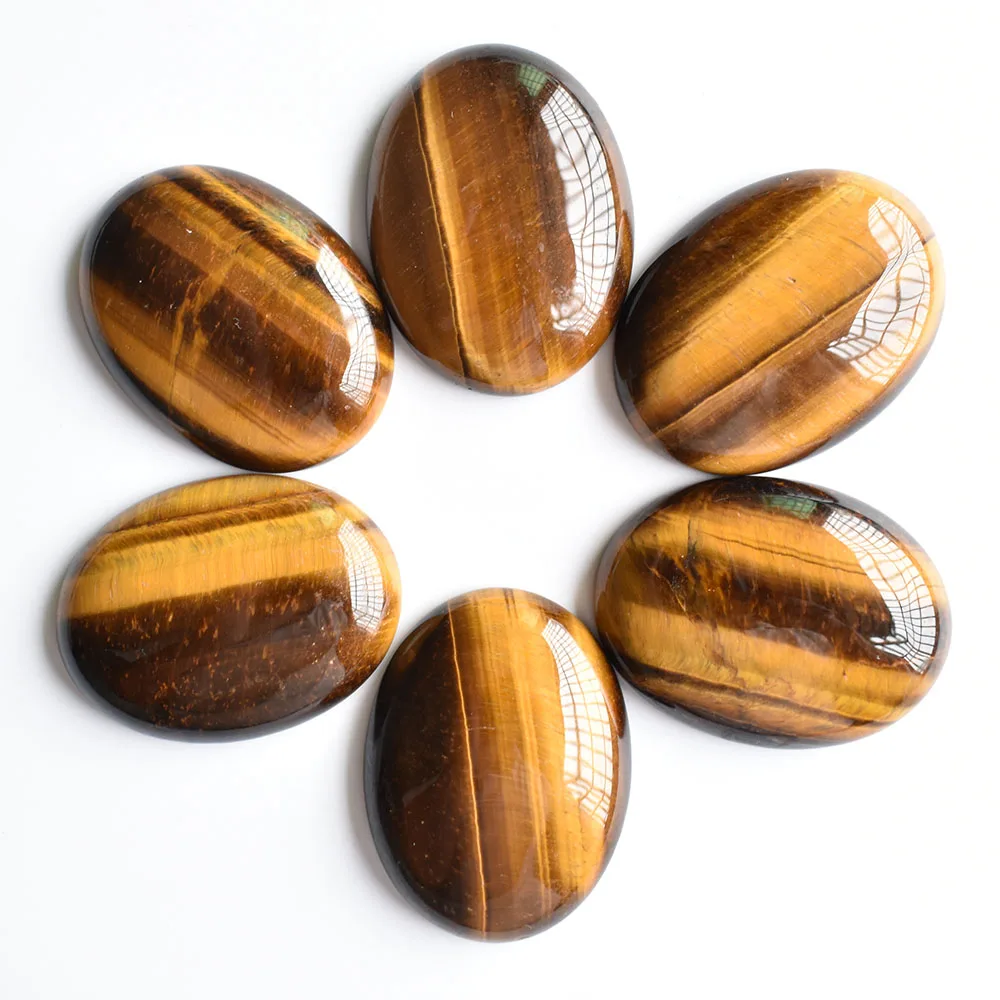 Großhandel 12 Stück/Set modische, sortierte Naturstein-Mischperlen in ovaler Cabochon-Form 30x40mm für DIY-Schmuckzubehör, kostenlos. – Detail 2