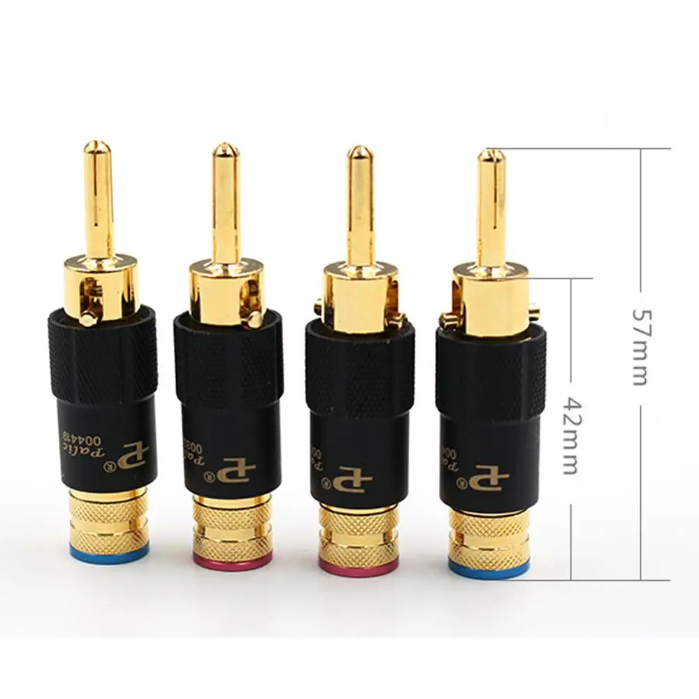 Top-hifi 4 pezzi 24K placcato oro/rodiato Audio Banana altoparlante spina vite blocco 10mm connettore filo cavo