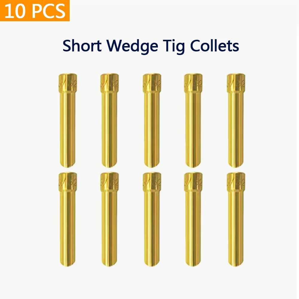 10PCS Wedge Tig Tungsten Electrode Collet 24MM 32MM Length Argon Welding Consumable For WP17/18/26 Torch