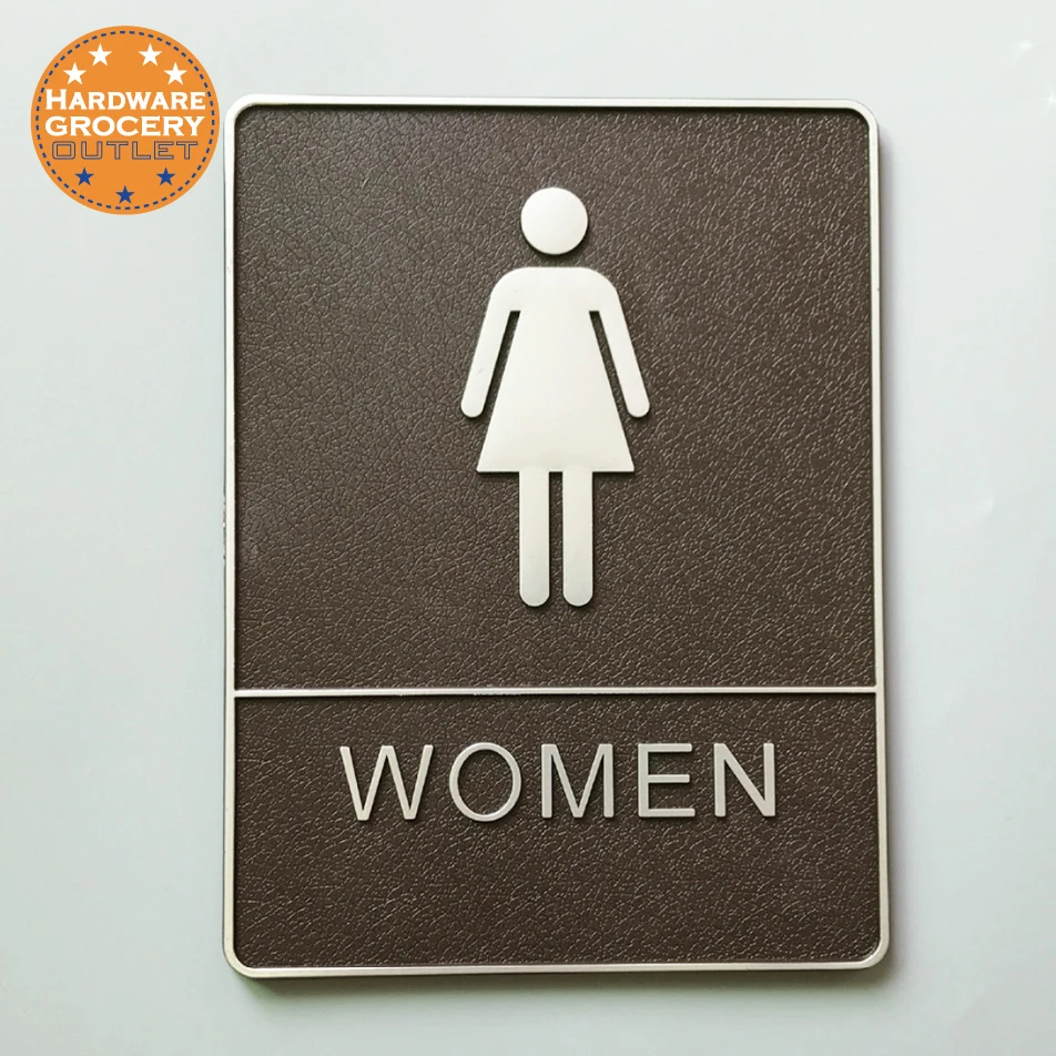 3D digital, Women Toilet Sign, With Raised White Tactile Graphic Characters, Text, and Grade 2 Braille for The Blind, 1pcs