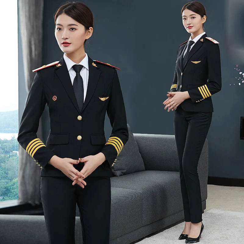 

China Standard Railway Service Uniform High Speed RailWay Female Attendant Workwear Male Railway Uniform Professional Clothing