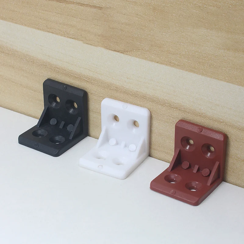 20pcs/lot Wonzeal Plastic Thickened Corner Brackets Furniture 90 degree Angle Corner Code Cabinet Furniture Hardware