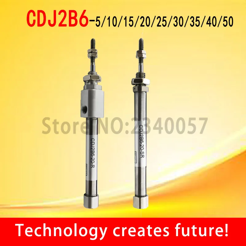 CDJ2B6 * 5 neumático de doble acción de una sola acción SMC, Mini cilindro de aire, diámetro de 6mm, carrera 5/10/15/20/25mm, CDJ2B6-5/10/15/20/25