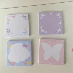 Cartoon Cute Colorful Butterfly Shell Memo Pad Student Stationery Mini Notepad Record Message Paper School Supplies 50 Sheets