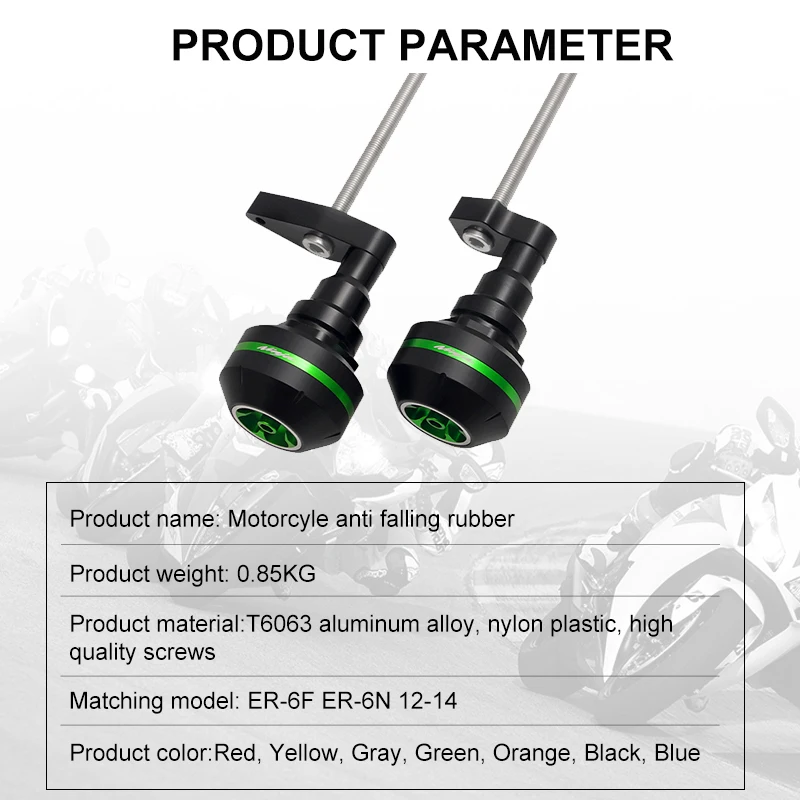 Motorcycle Anti-Fall Suitable KAWASAKI ER-6F ER-6N 2012-2014 Crash Pad Fairing Slider Fairing Rubber Guard Protector Tool