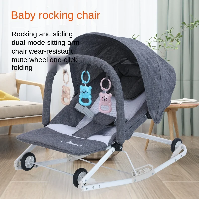 LazyChild Baby rocking chair baby comfort recliner shaker sleeping children cradle bed rocking chair with wheels