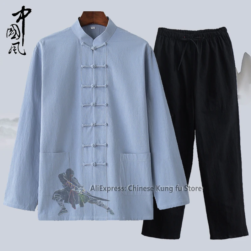 

Soft Cotton Linen Chinese Kung fu Tang Suit Wing Chun Tai Chi Uniform Wushu Martial arts Casual Wear