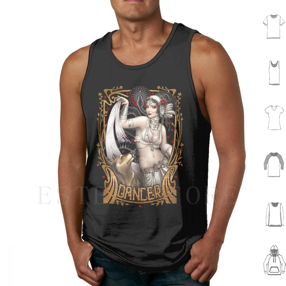Dançando com lobos-camisetas de dança do ventre tribal colete sem mangas dança do ventre tribal dançarina do ventre danseuse bailarina danza