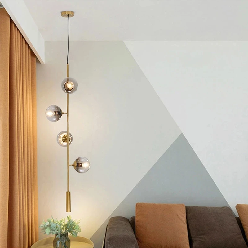 Modern Luxury Chandeliers LED Glass Ball Gold Lamp Scandinavian Table Dining Room Nordic Style Ceiling 220v Pendant Lights Sets