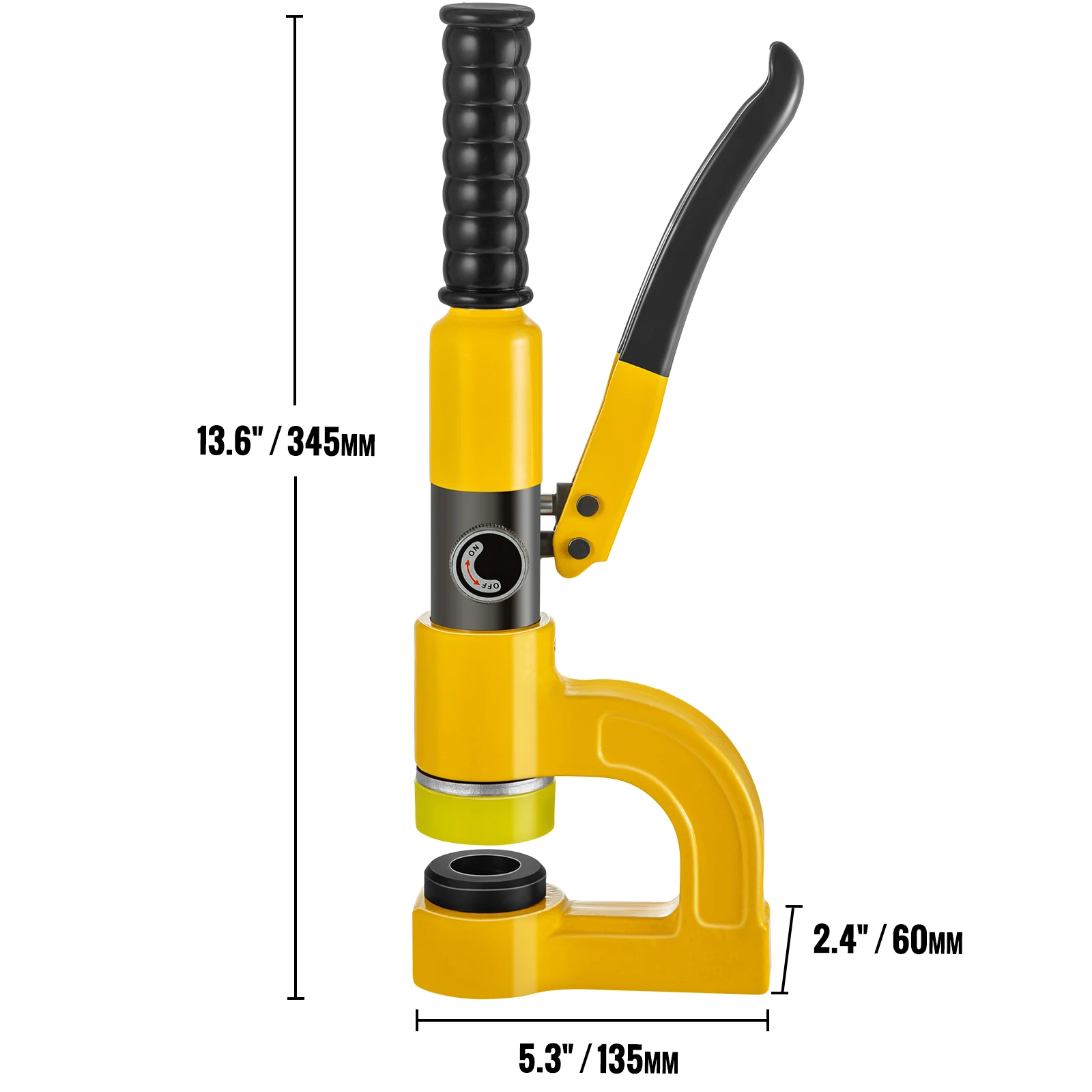 Punzonatrice idraulica VEVOR 6T perforatrice a ponte compatto strumento manuale per perforazione scavatrice con 5 stampi punzonatrice apriscatole in acciaio