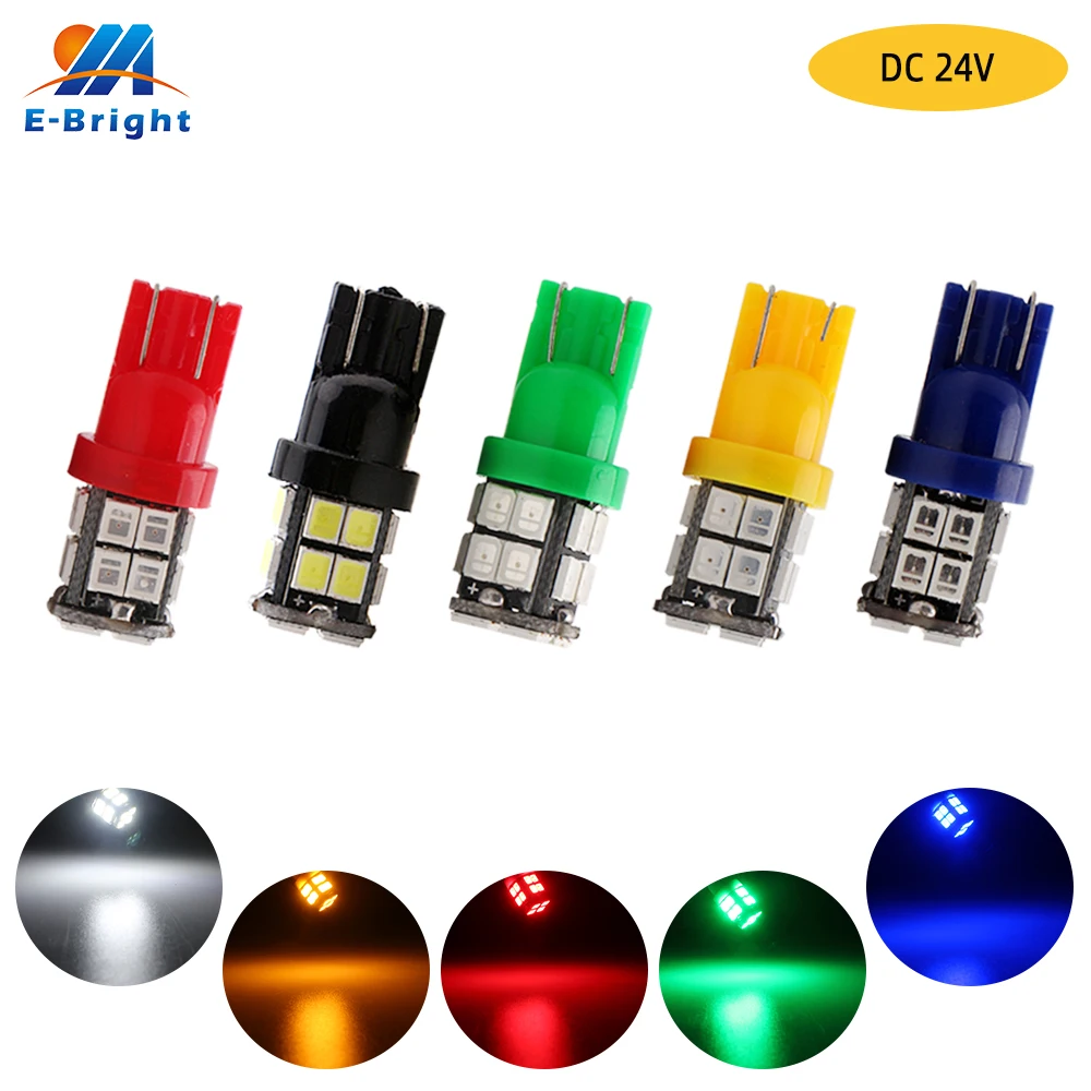 

24V DC W5W 194 168 T10 2835 20 SMD Led Bulb Van Truck SUV Clearance Dome Parking Reverse Light Blue Green White Red Amber 4Pcs