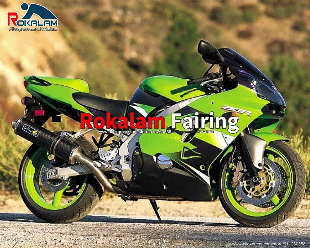 

ABS Plastic Fairing For Kawasaki Ninja ZX9R 2000 2001 ZX-9R 00 01 Green Black Motorcycle Cowling Kit (Injection Molding)
