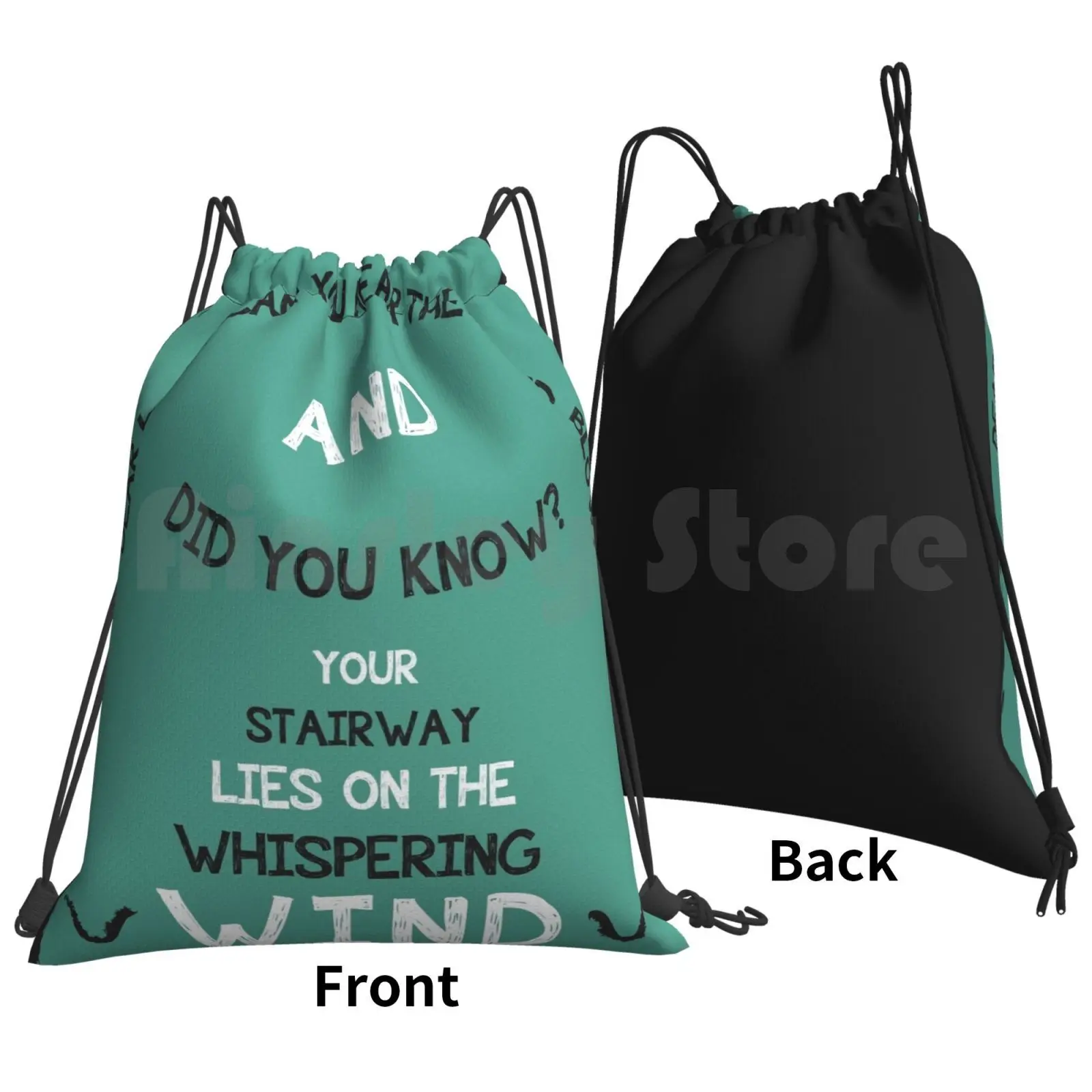 Stairway To Heaven. Backpack Drawstring Bag Riding Climbing Gym Bag Stairway Heaven Led Lyrics Quote Music