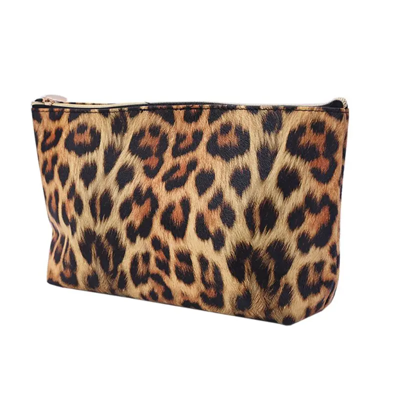 Travel Cosmetic Bag Leopard Printed Pattern Makeup Case Pouch Toiletry Organizer X5XA